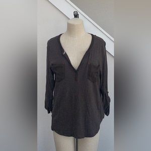 Anthropologie brown modern henley size Large.